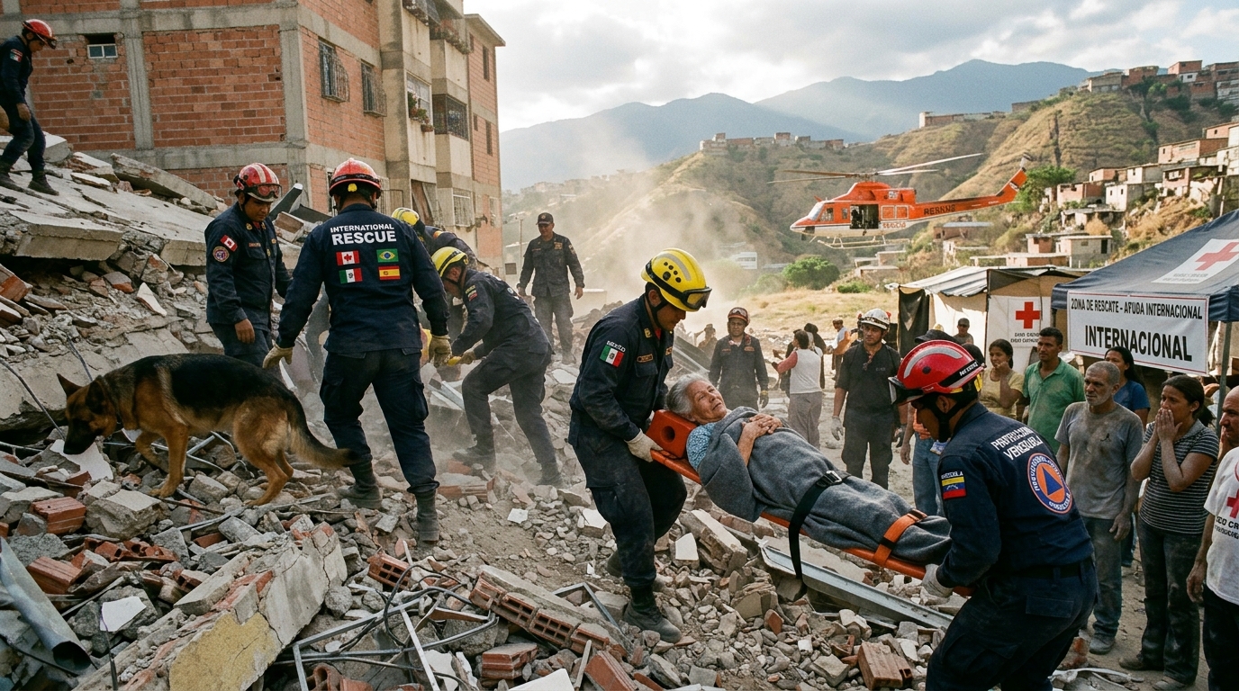 au venezuela, les recherches des survivants continuent sans relâche suite aux récents séismes destructeurs, mobilisant secours et solidarité.
