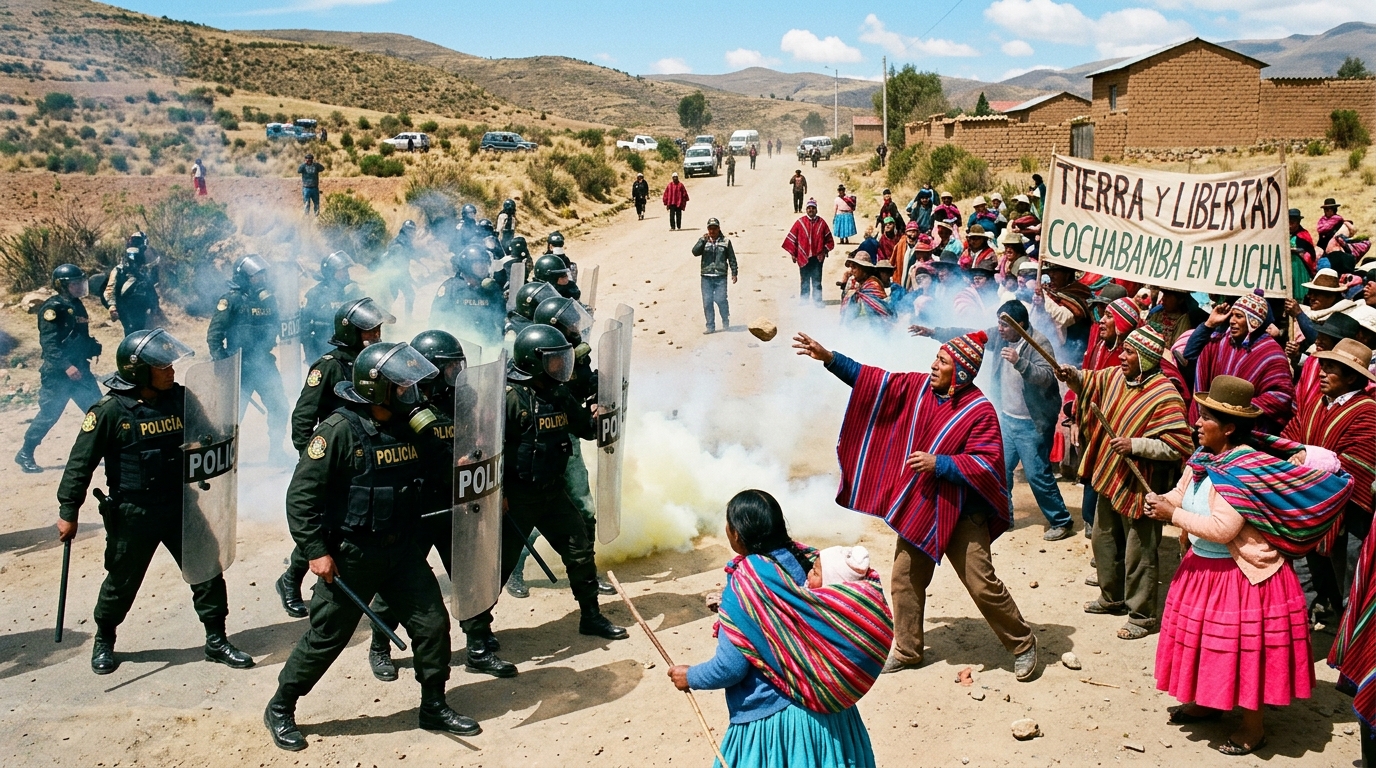 découvrez les tensions grandissantes entre la police et les paysans en bolivie, dans un contexte d'état d'exception instauré face aux conflits sociaux.