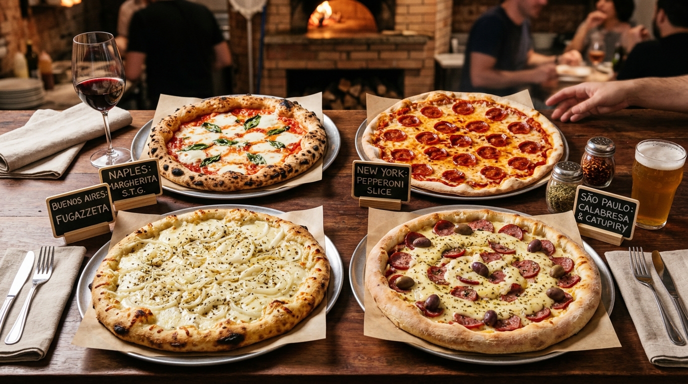 découvrez l'incroyable voyage mondial de la pizza, de naples à new york en passant par são paulo, et explorez ses saveurs uniques à travers le monde.
