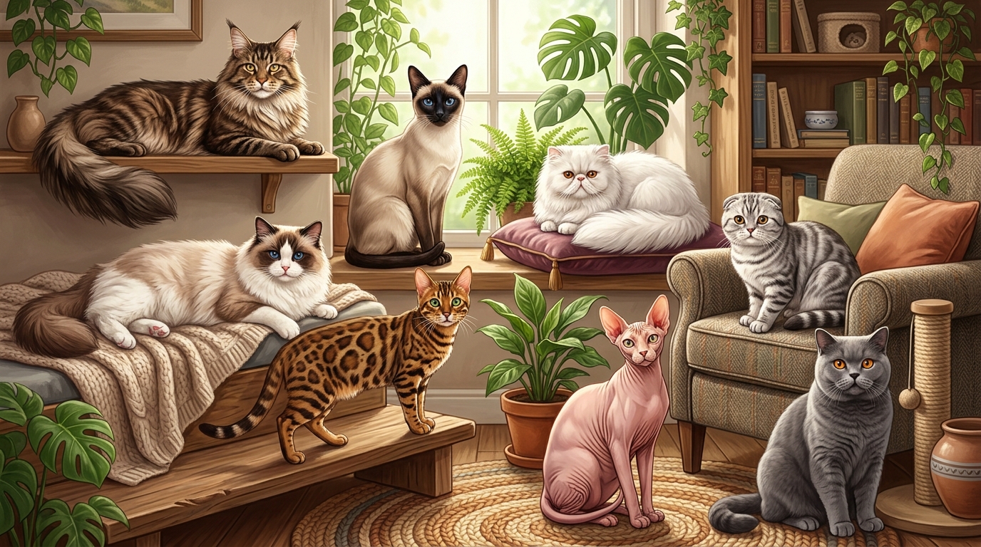 explorez notre sélection des 8 races de chats les plus appréciées par les passionnés de félins, idéale pour trouver votre compagnon idéal.