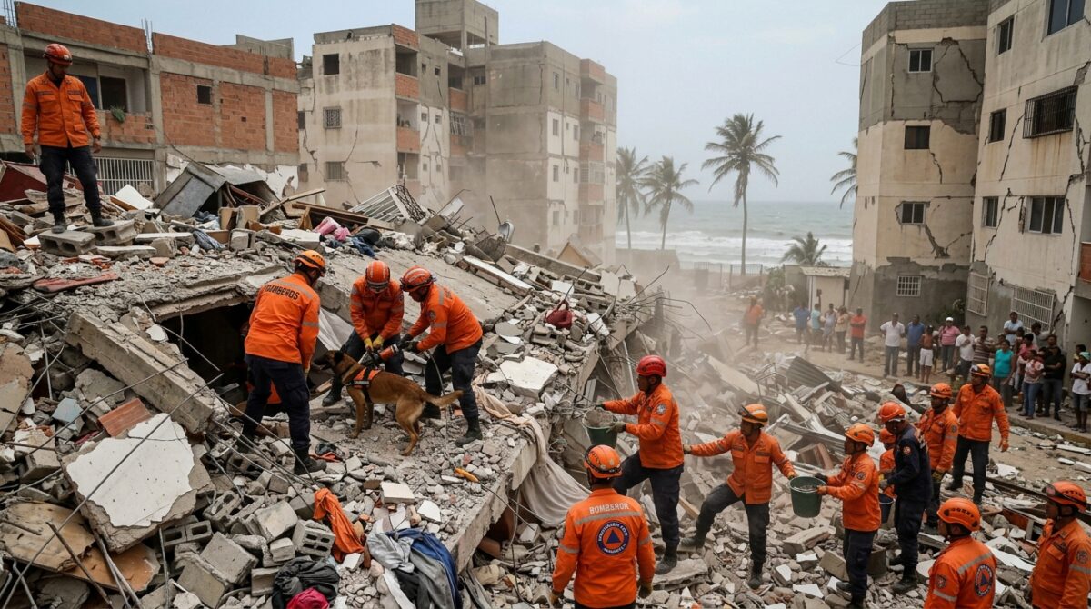 double tremblement de terre au venezuela provoquant une pénurie alimentaire sévère et une augmentation des risques épidémiologiques, impactant gravement la population locale.