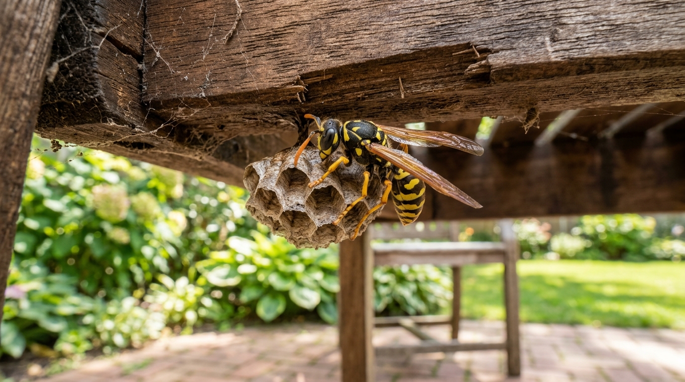 découvrez pourquoi il est important de faire attention aux guêpes qui installent leur nid sous votre mobilier de jardin et les précautions à prendre avant de déplacer une chaise.