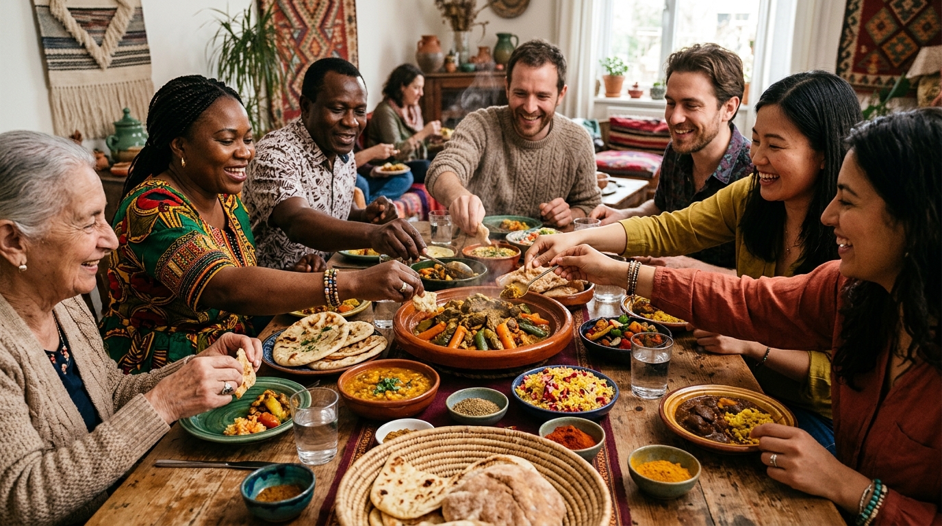 découvrez comment partager un repas, qu'il soit à table ou autour d'un bol, révèle les liens profonds entre saveurs, cultures et identité personnelle dans 'le goût du monde'.