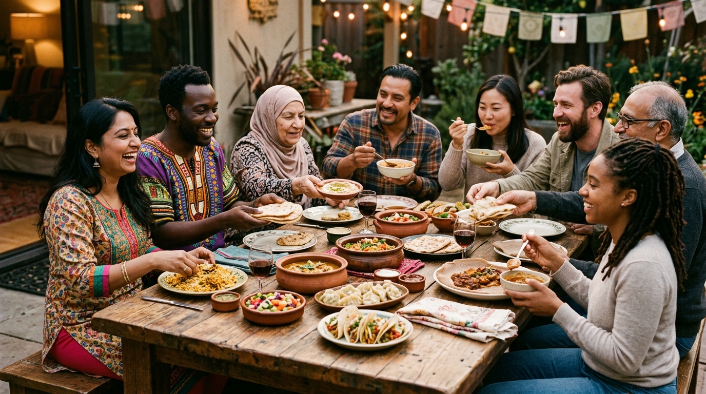 découvrez comment partager un repas, qu'il soit à table ou autour d'un bol, dévoile les secrets de notre identité et célèbre la richesse des cultures du monde.