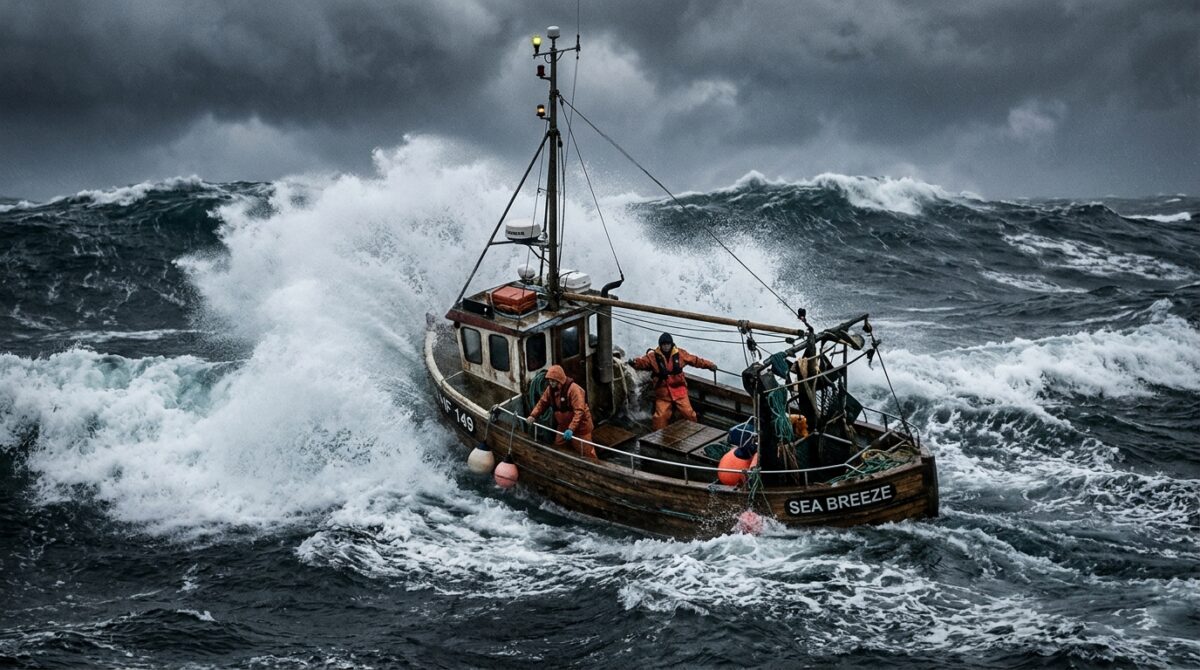 deux naufragés survivent cinq jours en mer après le chavirement de leur bateau, dérivant sans eau ni nourriture, pris au piège par une violente tempête.