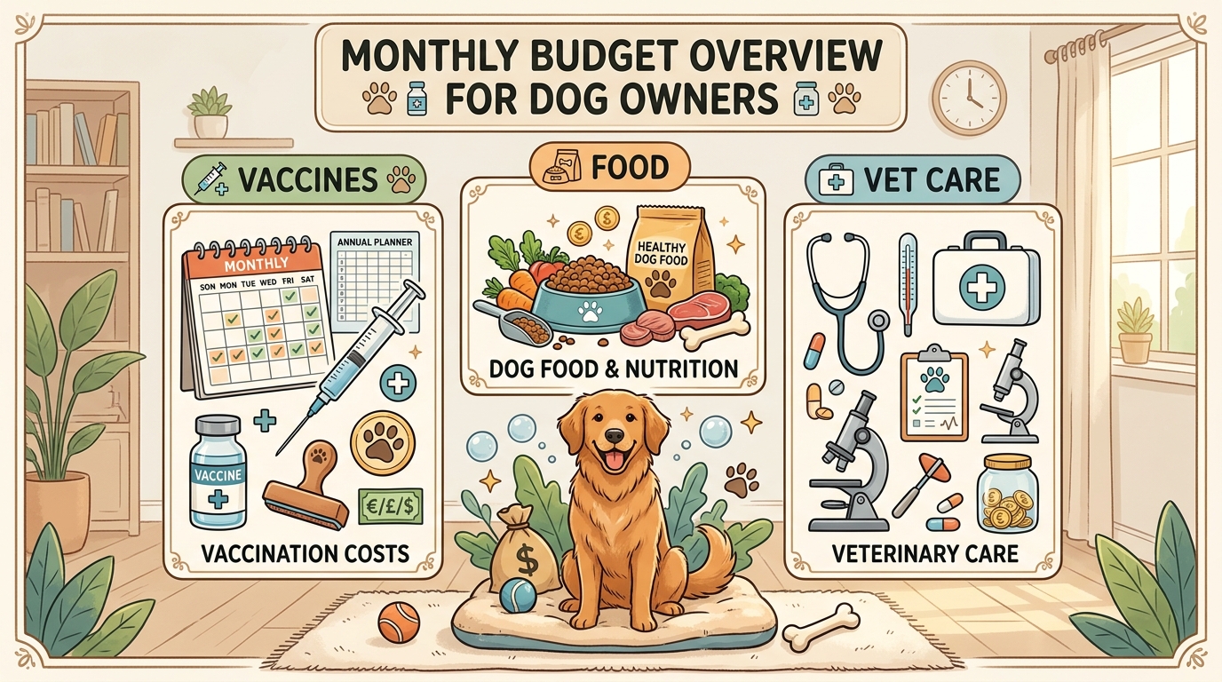 découvrez le budget mensuel moyen à prévoir pour les vaccins, la nourriture et les soins vétérinaires de votre chien afin de bien gérer ses dépenses et assurer sa santé.