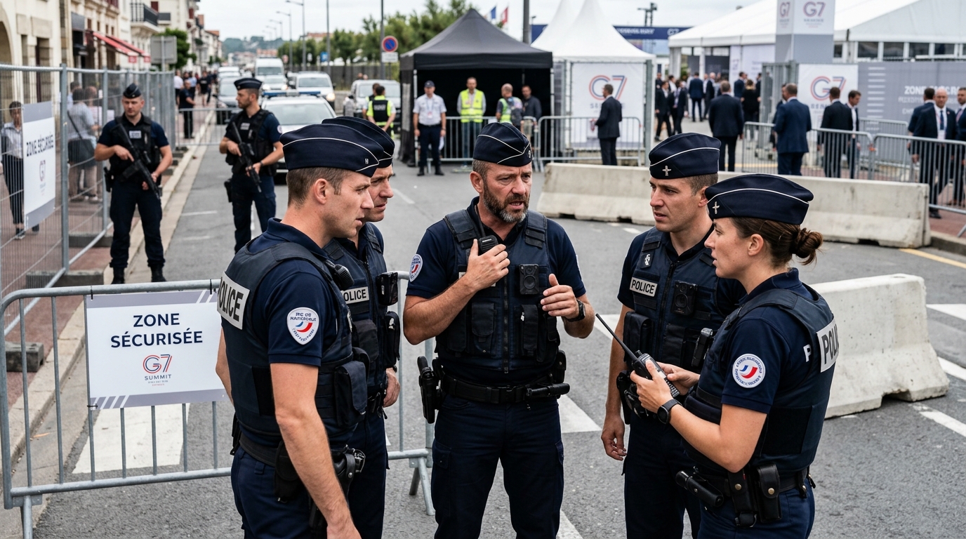 des policiers dénoncent des conditions de travail difficiles et dégradées lors de la sécurisation du sommet du g7, soulignant les défis rencontrés pendant l'événement.