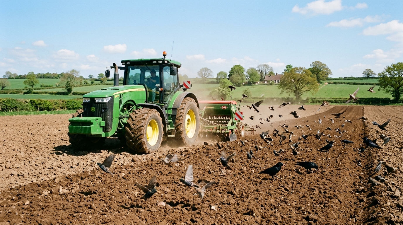 découvrez pourquoi les oiseaux suivent les tracteurs dans les champs et les raisons écologiques et alimentaires derrière ce comportement fascinant.